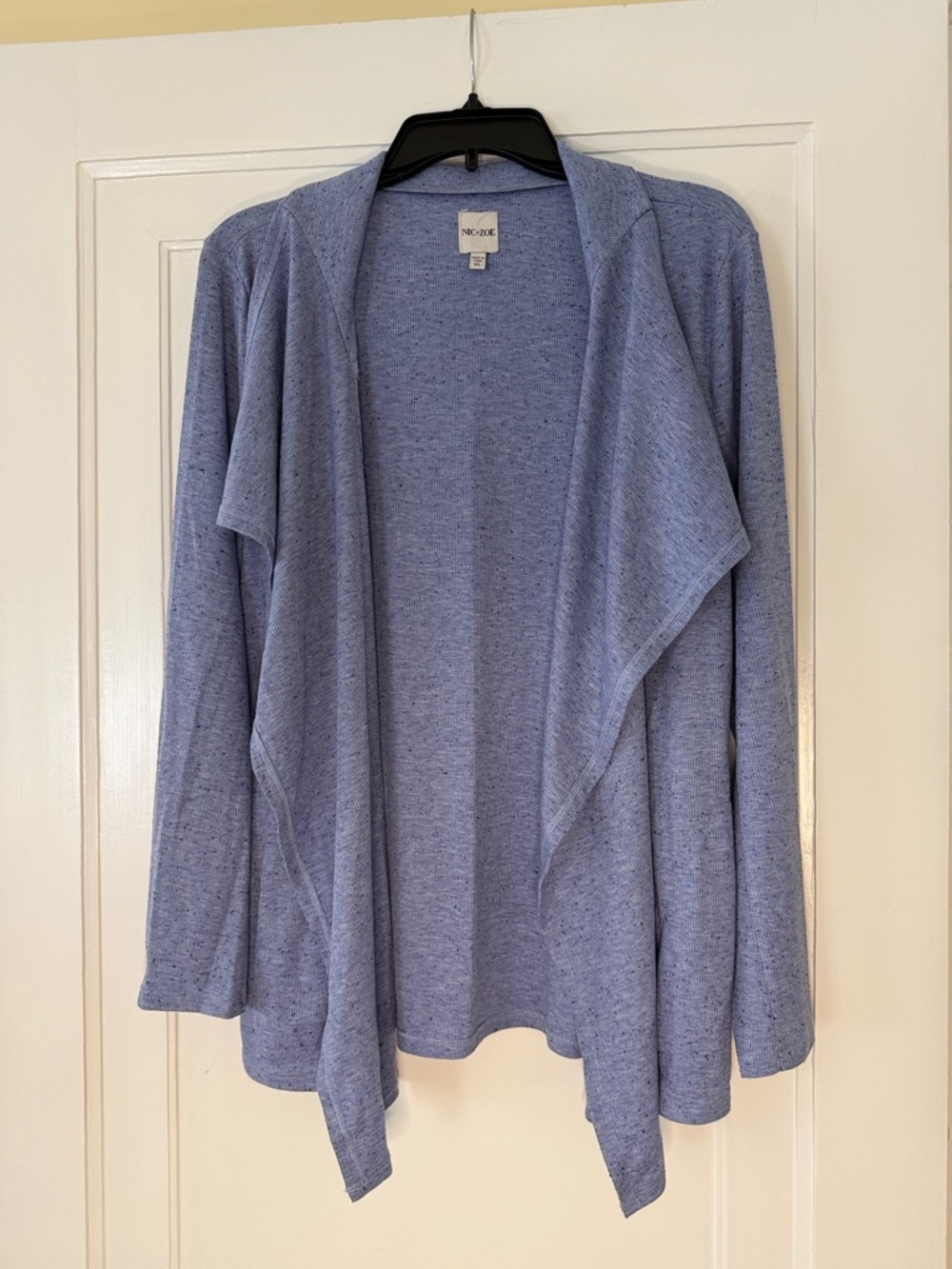NIC+ZOE XL Blue Open Front Cardigan | Lightweight Draped Knit Layering Sweater